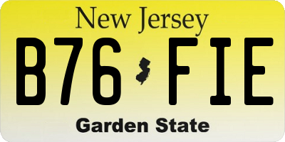 NJ license plate B76FIE