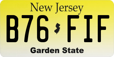 NJ license plate B76FIF