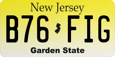 NJ license plate B76FIG