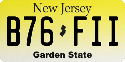 NJ license plate B76FII