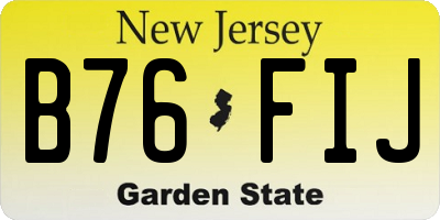 NJ license plate B76FIJ