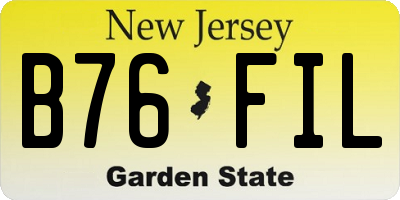 NJ license plate B76FIL