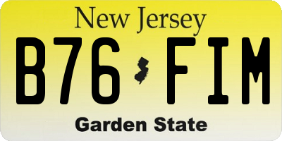 NJ license plate B76FIM