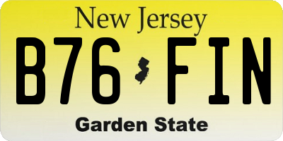 NJ license plate B76FIN