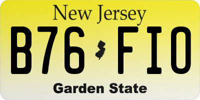 NJ license plate B76FIO