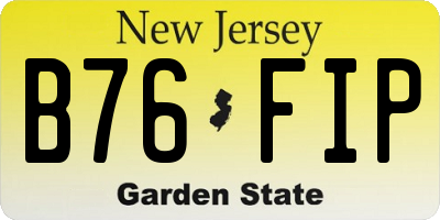 NJ license plate B76FIP