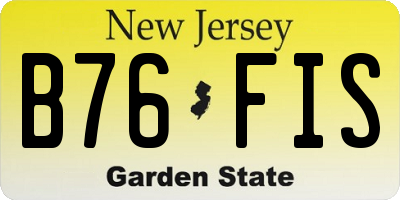 NJ license plate B76FIS