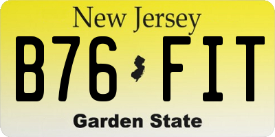 NJ license plate B76FIT