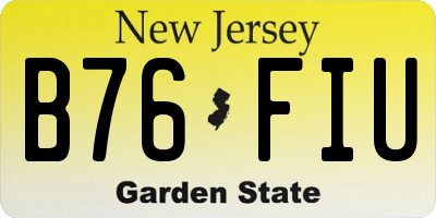 NJ license plate B76FIU
