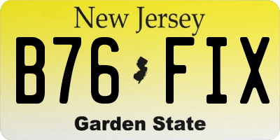 NJ license plate B76FIX