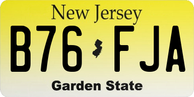 NJ license plate B76FJA