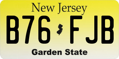 NJ license plate B76FJB