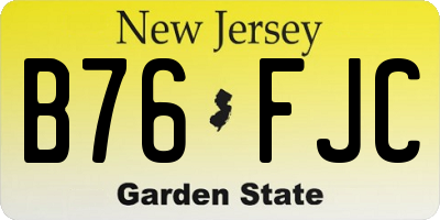 NJ license plate B76FJC