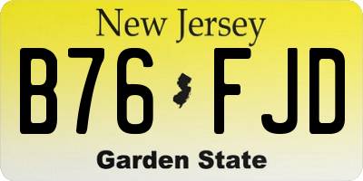 NJ license plate B76FJD