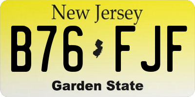 NJ license plate B76FJF