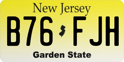 NJ license plate B76FJH
