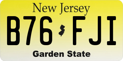 NJ license plate B76FJI