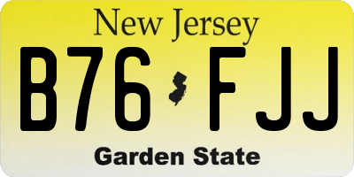 NJ license plate B76FJJ