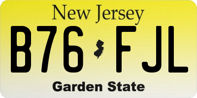 NJ license plate B76FJL