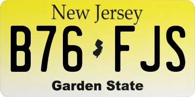 NJ license plate B76FJS