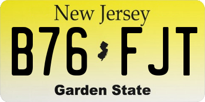 NJ license plate B76FJT
