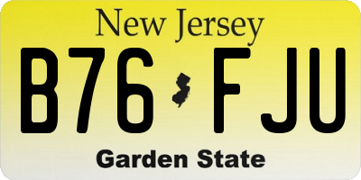 NJ license plate B76FJU