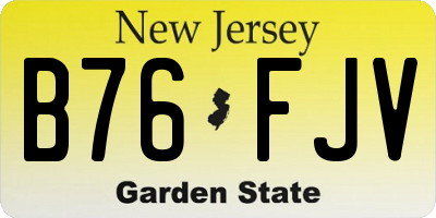 NJ license plate B76FJV