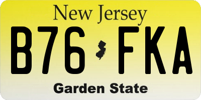 NJ license plate B76FKA