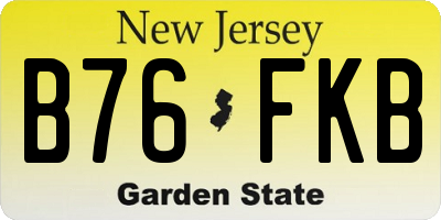 NJ license plate B76FKB