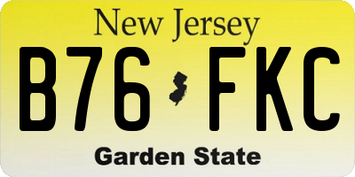 NJ license plate B76FKC