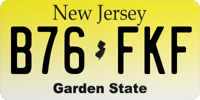 NJ license plate B76FKF