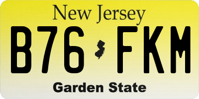 NJ license plate B76FKM