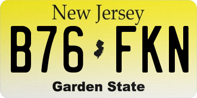 NJ license plate B76FKN