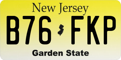 NJ license plate B76FKP