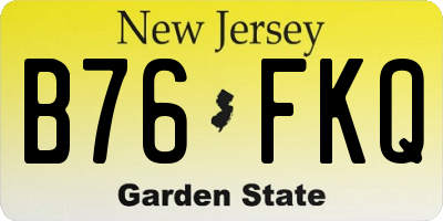 NJ license plate B76FKQ