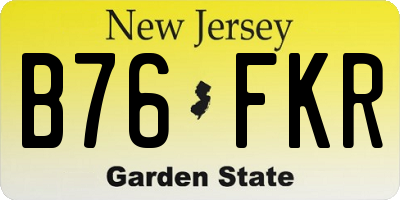NJ license plate B76FKR