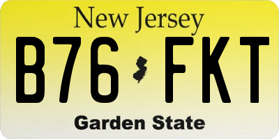 NJ license plate B76FKT