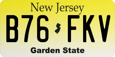 NJ license plate B76FKV