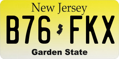 NJ license plate B76FKX