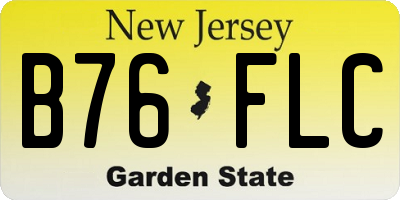 NJ license plate B76FLC