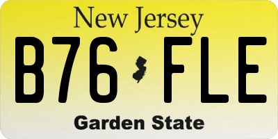 NJ license plate B76FLE