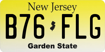 NJ license plate B76FLG