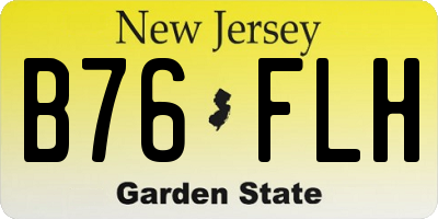 NJ license plate B76FLH