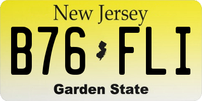 NJ license plate B76FLI