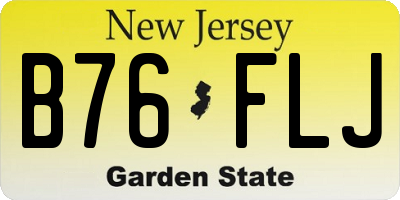 NJ license plate B76FLJ