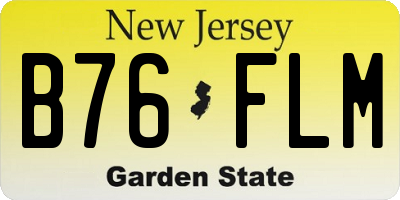 NJ license plate B76FLM