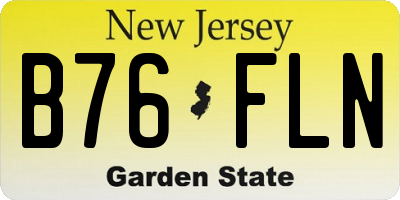 NJ license plate B76FLN
