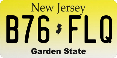 NJ license plate B76FLQ