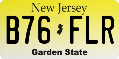 NJ license plate B76FLR