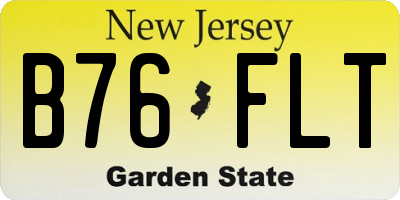 NJ license plate B76FLT